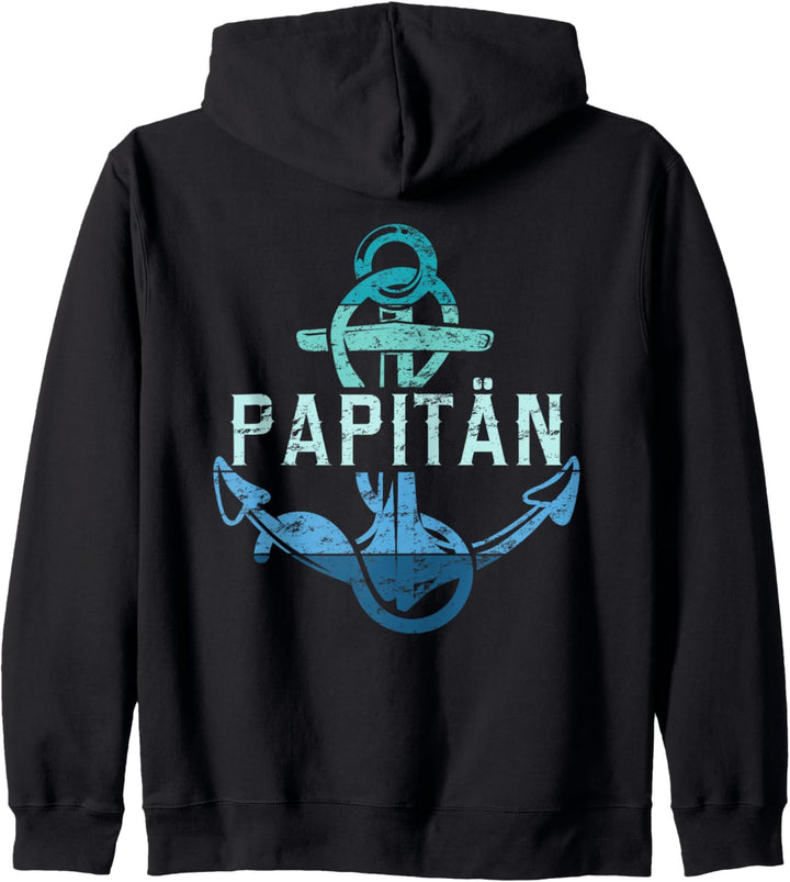 Papitän papitan Papa und Kapitän Lustiges Ankers Vatertag Kapuzenjacke