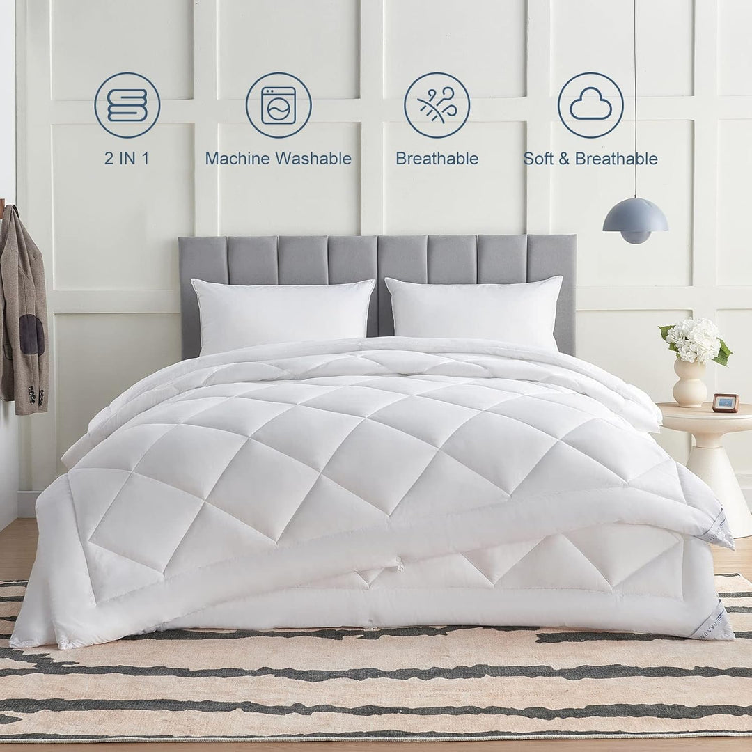 WAVVE Bettdecke 200x200cm 4 Jahreszeiten 2er Set - Sommerdecke 200x200 150gsm+Ganzjahresdecke 200 x
