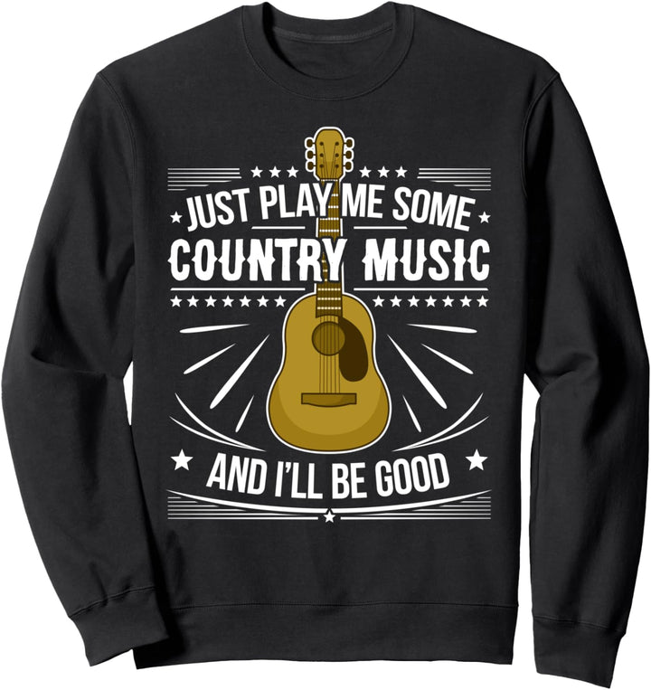 Country Musik Western Gitarre Gitarrist Gitarrenspieler Sweatshirt