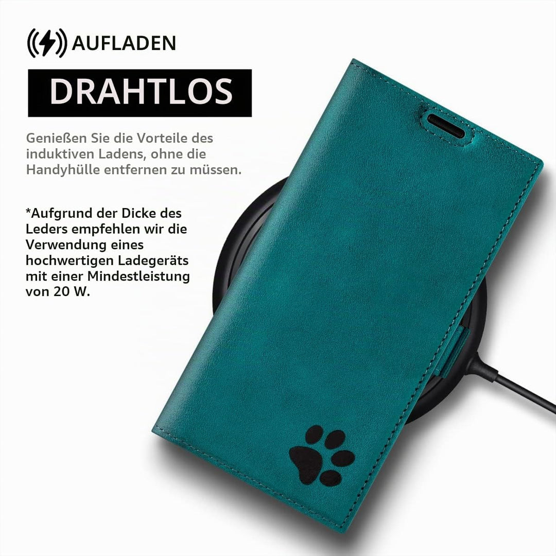 SURAZO Premium Slim Magnet Handyhülle für Samsung Galaxy S23 Ultra Hülle Leder – Echtleder Schutzhül