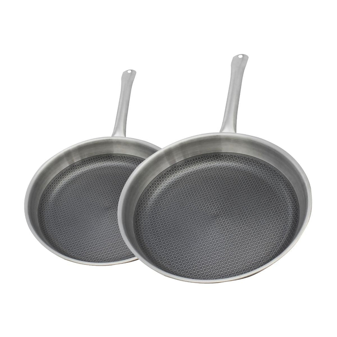 ELO 9349750 Pfannen-Set, 24 und 28 cm, Edelstahl 18-10, Pfannen ohne PFAS, induktionsgeeignet, miner