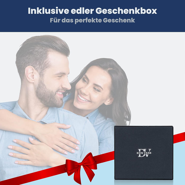 DON VANE Elite Pocket I Slim Wallet mit XL Münzfach I Mini Geldbörse Leder mit RFID Schutz I Kleines