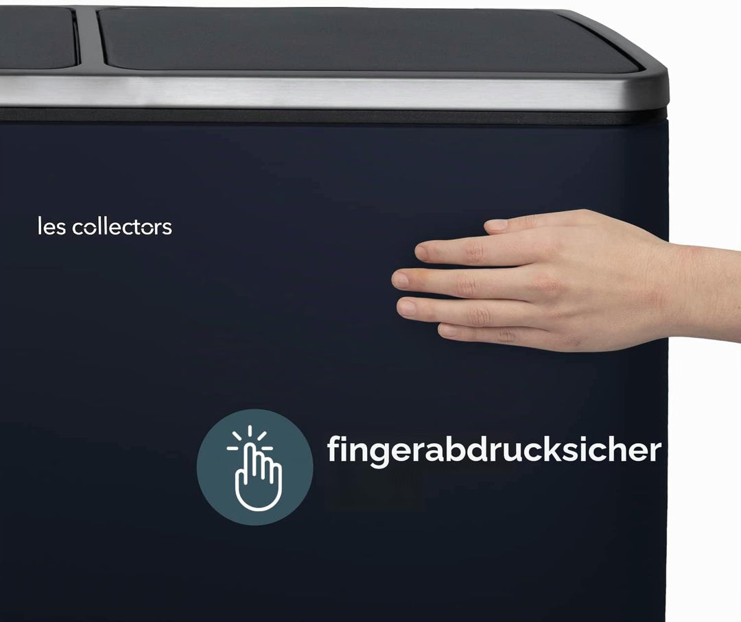 Les Collectors N°908 Mülleimer, Mülleimer, 2 Körbe, 30 l, Schwarz (30 l, Dunkelblau) dunkelblau matt