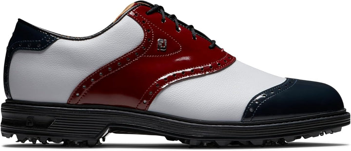 FootJoy Herren Premiere Serie Wilcox Golfschuh 39.5 EU Rot Weiss Blau, 39.5 EU Rot Weiß Blau