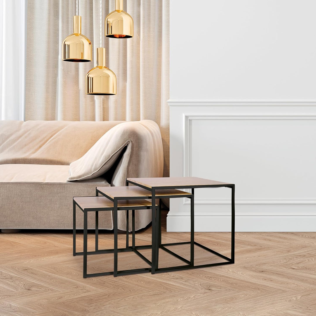 THE HOME DECO FACTORY HD3845 Tabelle, Holz, Holzschwarz, One Size