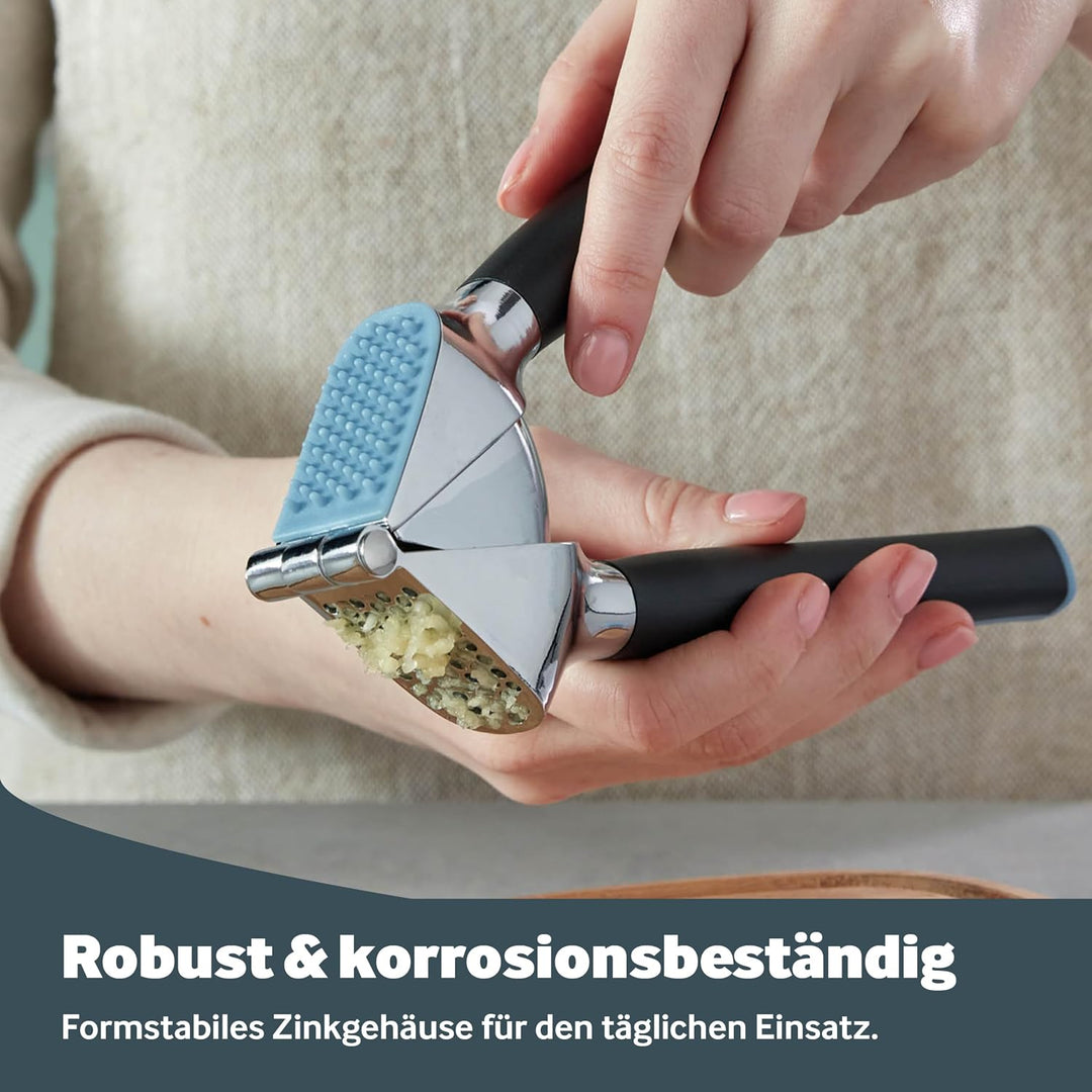 Richardson Knoblauchpresse mit integriertem Reiniger, grosses Gehäuse für mehr Kapazität, ergonomisc