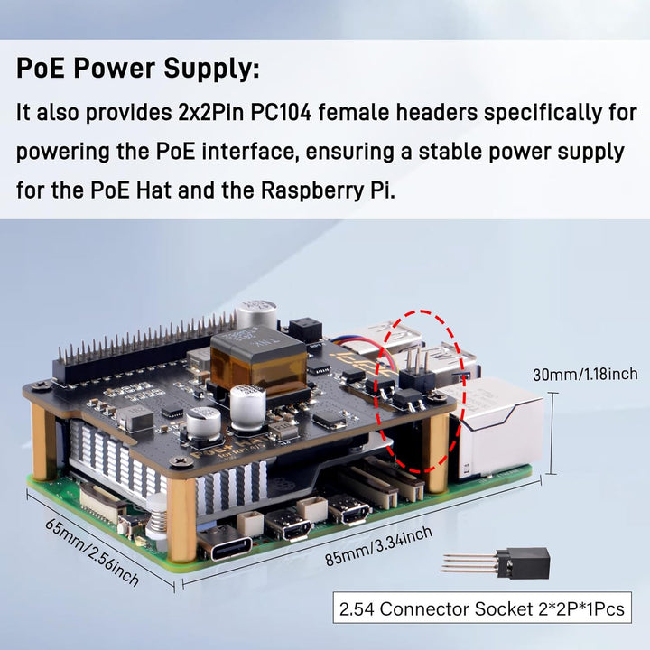 GeeekPi P30 PoE+ HAT für Raspberry Pi 5/4B/3B+, mit offiziellem aktiven Kühler für Raspberry Pi 5 2G
