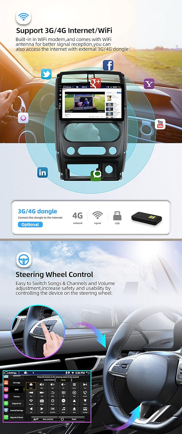 JOYX Android 12 IPS Autoradio Passt für Suzuki Jimny 3 (2005-2019) - [4G+64G] - Eingebaut DSP/Carpla