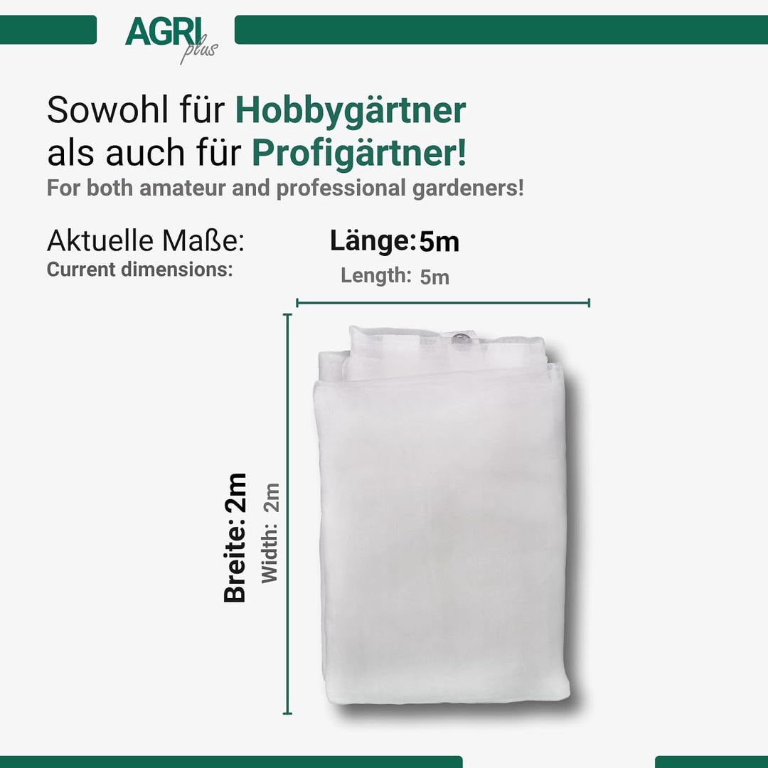 AGRI plus Teichnetz mit Ösen I 2 x 5 m I verschiedene Masse I Engmaschiges Netz 0,8 x 0,8 mm I Teich