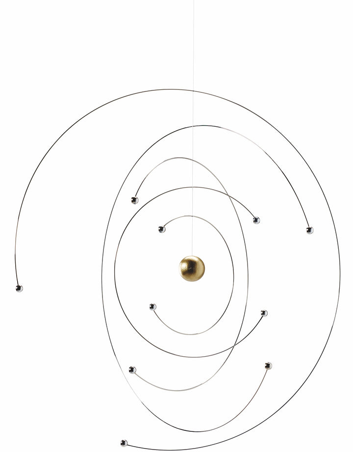 Flensted Mobiles 441 Niels Bohr Mobile, Stahl, Gold/Silber, 27x27 cm, Gold/Silber