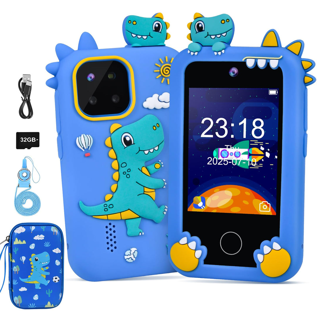 Kindertelefon für Jungen, Dinosaurier-Handy-Spielzeug für 3-8 Jahre alte Jungen, Kinder-Handy-Spielz