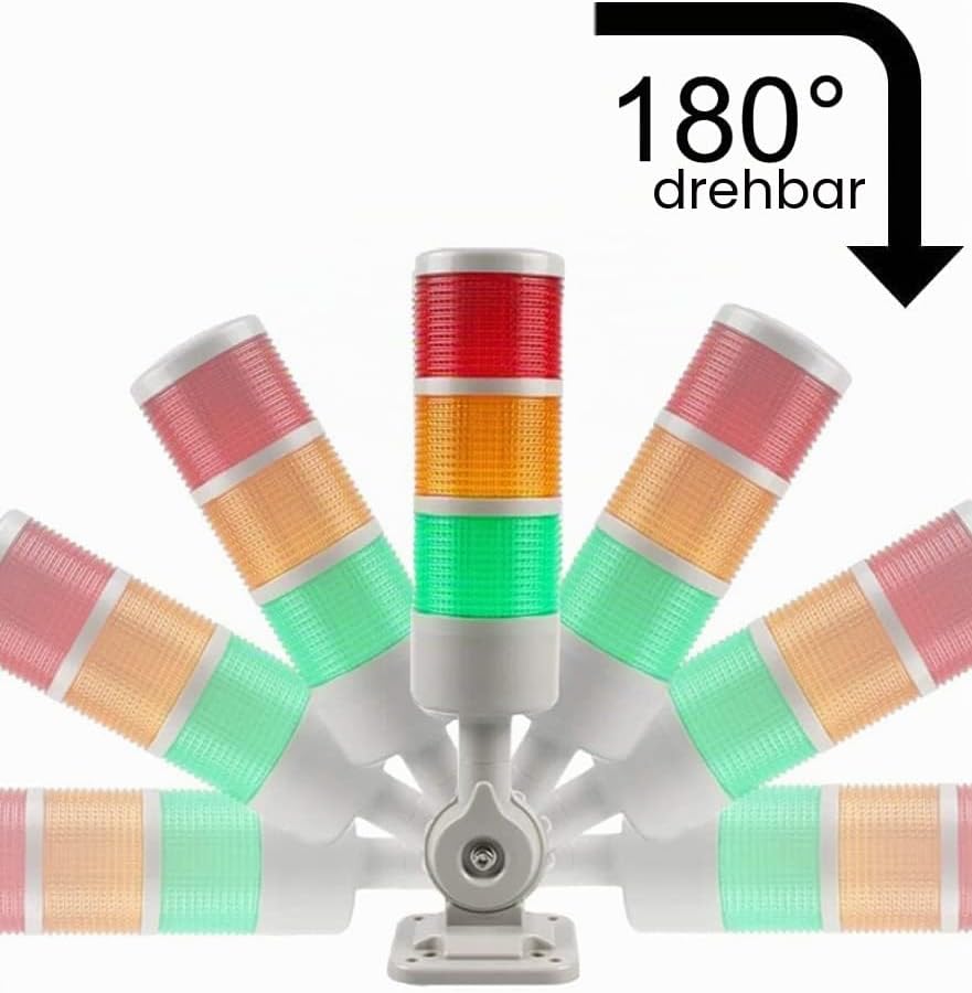 LUBAN Industrielle Warnleuchte, CNC-Maschinenwarnleuchte mit Summer &amp; drehbarem Sockel, 1-stufige Si