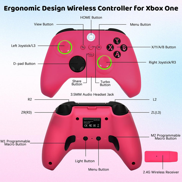 Lampelc Xbox One Controller, Xbox Wireless Controller für Xbox Series X&S/Xbox One/Elite/Windows 7/8