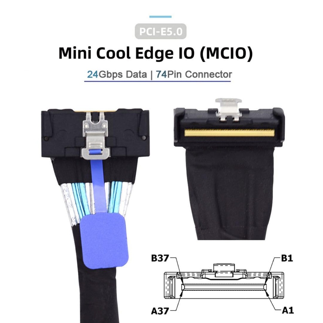 chenyang PCI-E 5.0 MCIO 8i 74Pin Stecker zu Stecker 90 Grad Winkel nach oben SFF-TA-1016 Mini Cool E