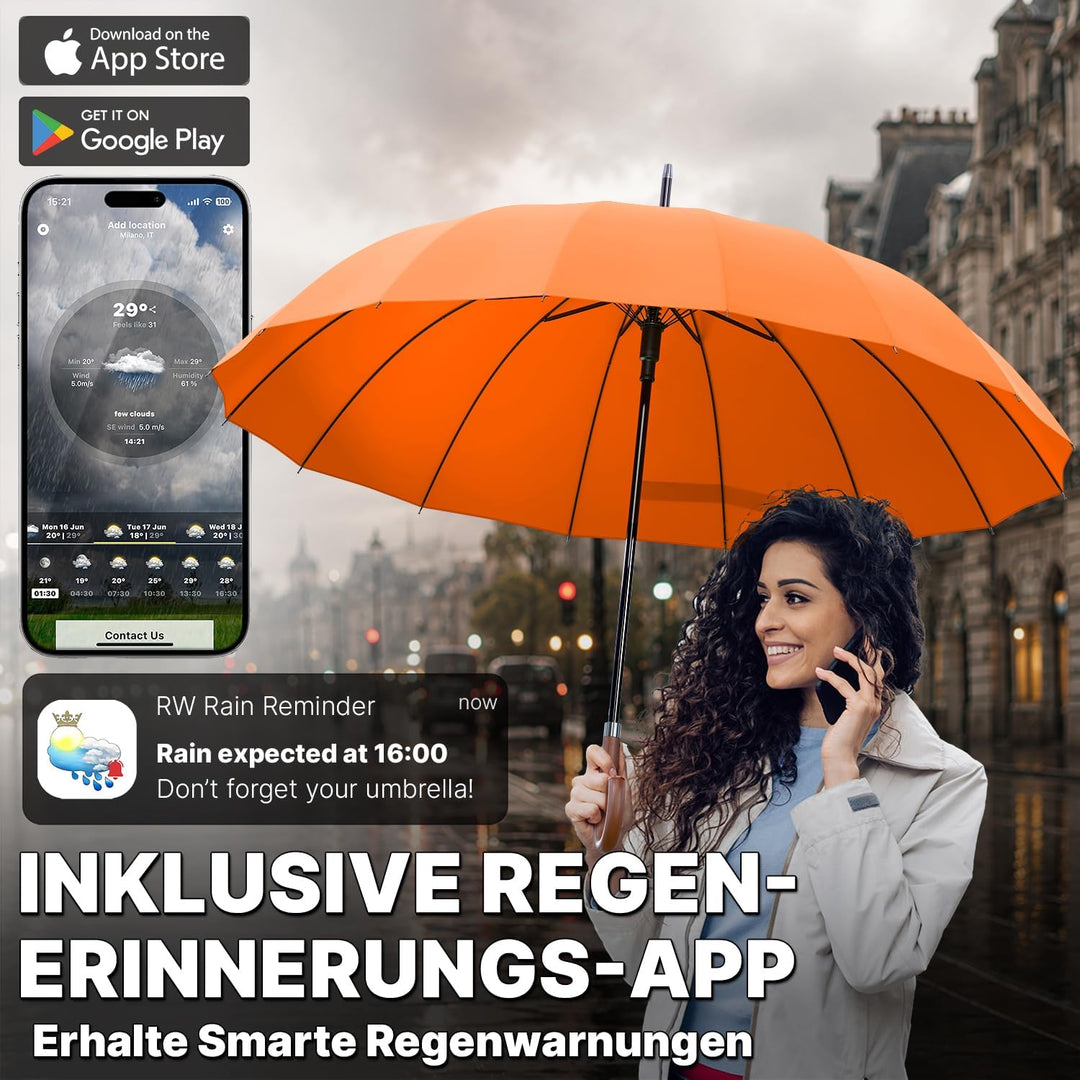 Royal Walk Regenschirm Gross Sturmfest Golf Schirm XXL Stabiler Stockschirm | Grosser Regenschirm fü