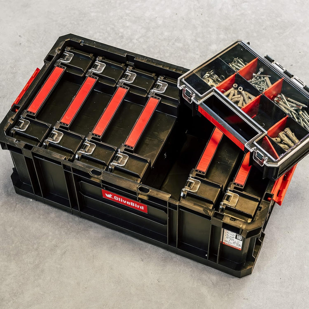 OliveBird Set Sortimentskasten + 6 x Organizer Multi 6er Sortimentskasten Kleinteile Organizer Sorti