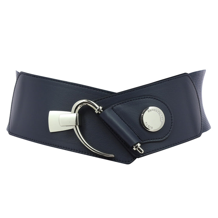 FASHIONGEN - Elastischer Damengürtel aus Rindsleder, DARLENE Blau Marin M, Blau Marin M