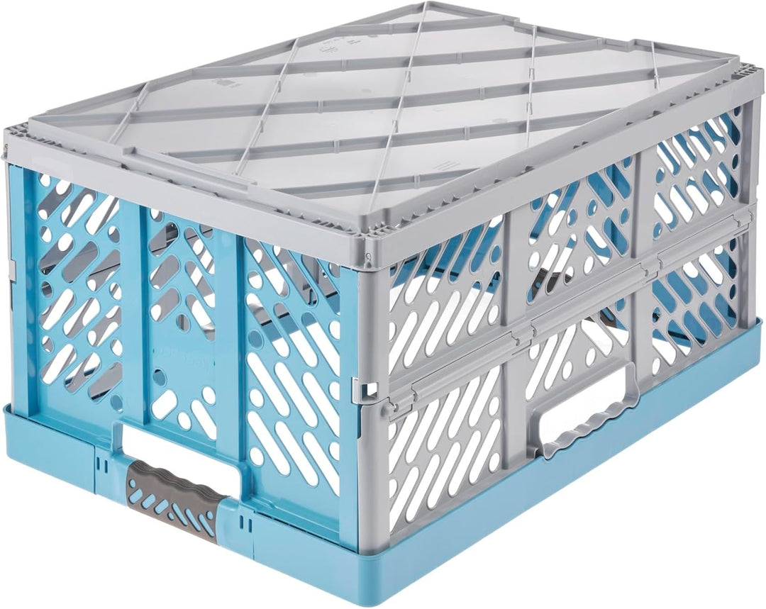 keeeper ben 4x Stabile Profi-Klappboxen mit Soft-Touch Griffen, 45 l, Eco Sky Blue Eco Sky Blue 4er