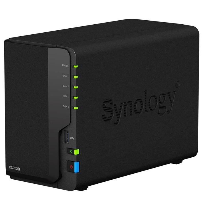 Synology DS220+ 8TB 2 Bay Desktop NAS System, installiert mit 2 x 4TB Seagate IronWolf Festplatten S