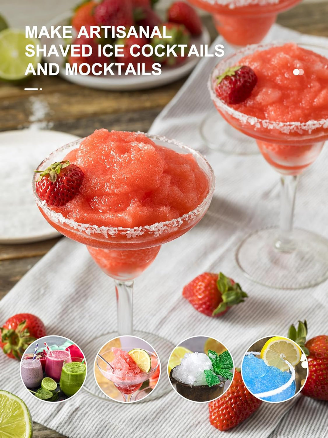 Reemix Elektrische Shaved Ice Maschine – Profi-Edelstahlklingen für Snow Cones & Slushies – Rutschfe