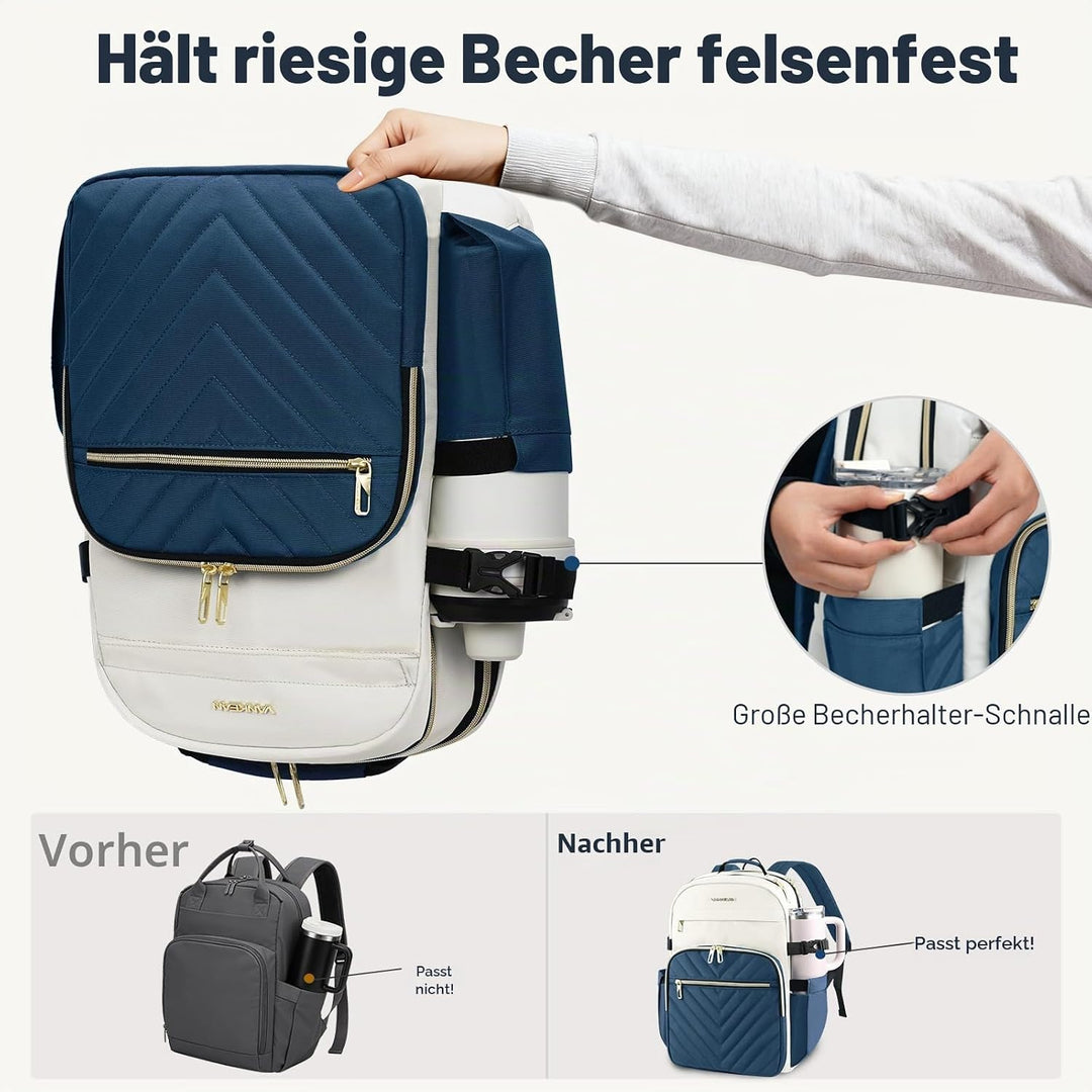 VANKEAN Laptop-Rucksack für Damen, 17.3 inch Beige-haze-blau 17.3", Beige-haze-blau 17.3"