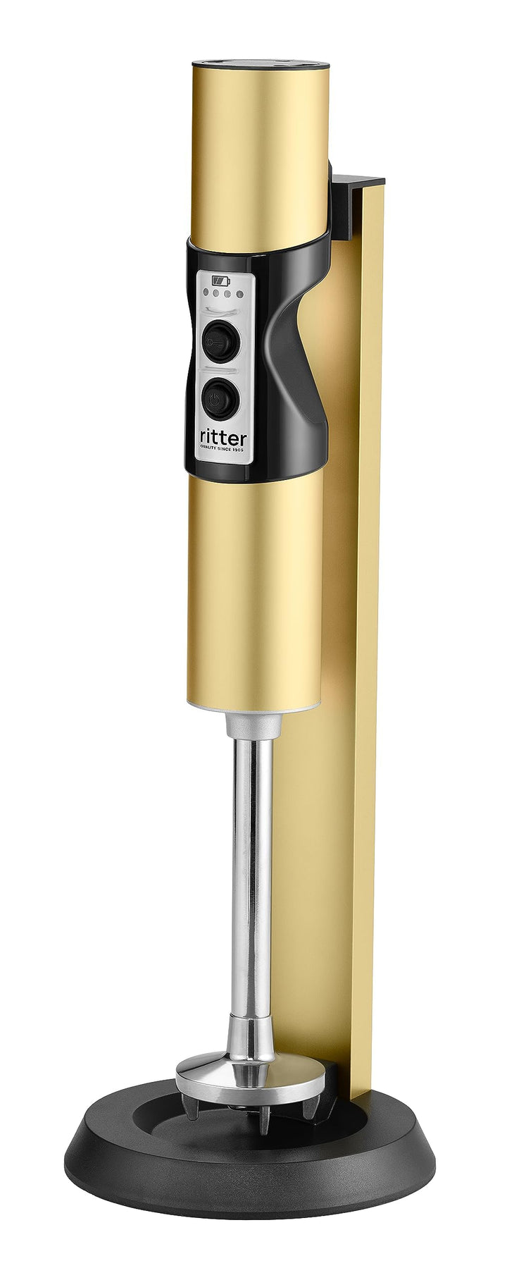 ritter stilo 7 Plus kabelloser Stabmixer, Pürierstab mit Akku aus Vollmetall, Made in Germany, Gold