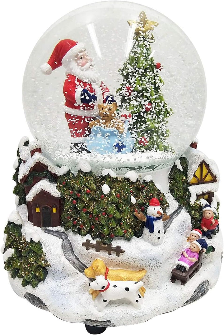 Wichtelstube-Kollektion XL LED Schneekugel Weihnachten elektrischer Schneewirbel, viele Melodien und