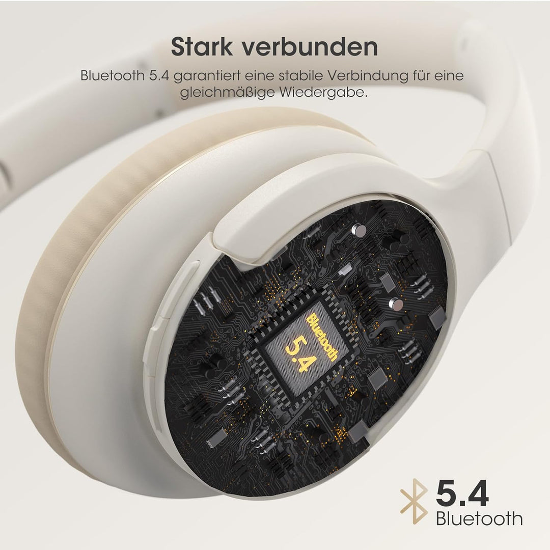 DOQAUS Bluetooth Kopfhörer Over-Ear Bis zu 90 Std,Kopfhörer Over Ear mit 3 EQ-Modi, HiFi-Stereo Falt