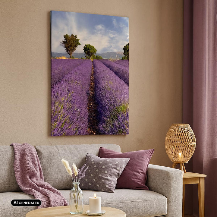 Bilder auf Leinwand Landschaft Wiese Pflanzen Leinwandbild mit Rahmen 45x80cm Wandbilder Dekoration