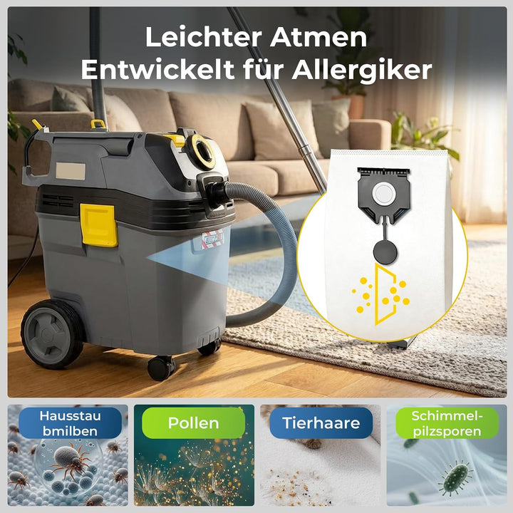 10 Staubsaugerbeutel Kompatibel mit Kärcher NT 30/1,NT 40/1 Staubsauger Nt30/1,nt40/1, Nt30/1,nt40/1