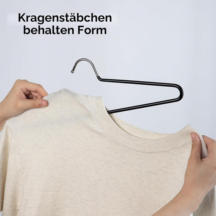 SHIMOYAMA Kleiderbügel, 5 Pack, Metall Kurzhals Kleiderbügel Organisers, Anti-Rutsch-Kragen-Schutz-B