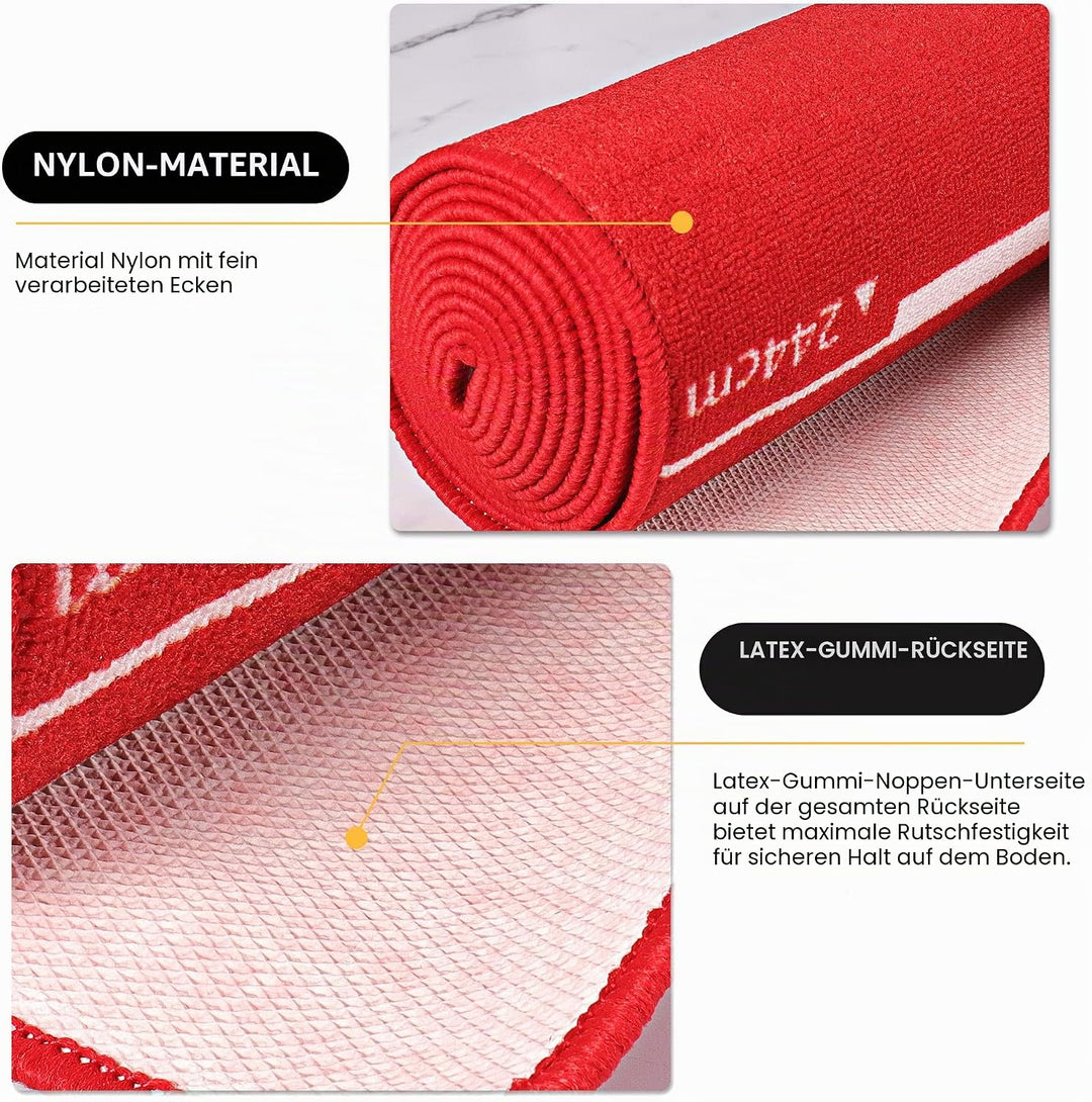CyeeLife Dart Teppich mit Tragetasche,Dartpfeile Mat Dartmatte 65 * 295cm für Steel und Soft Darts Z