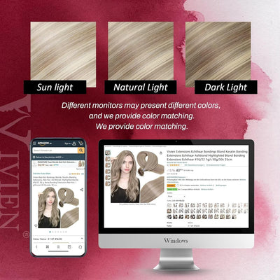 Vivien Bondings Extensions Echthaar Blond Extensions Bonding Echthaar Ashblond Highlighted Blond Ker