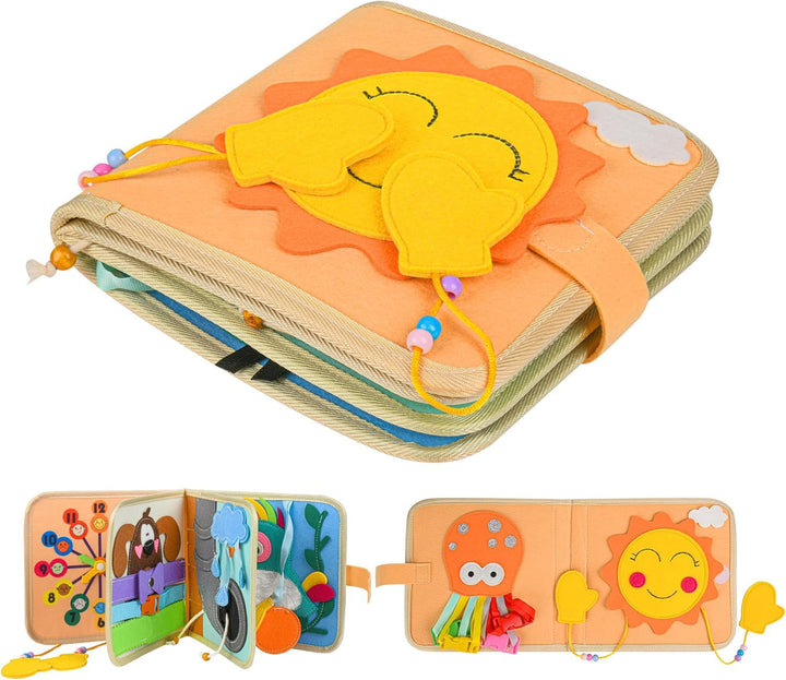 Quiet Book ab 1 Jahr | Stoffbuch für Babys | Filzbuch Montessori | Babybücher aus Weichem Stoff Früh