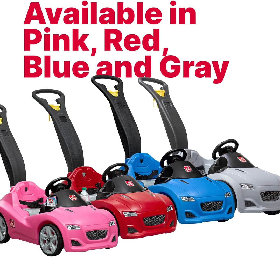 Step2 Whisper Ride Kinderauto/Rutscher in Rosa | Spielzeug Auto mit Schiebestange | Kinderfahrzeug/R