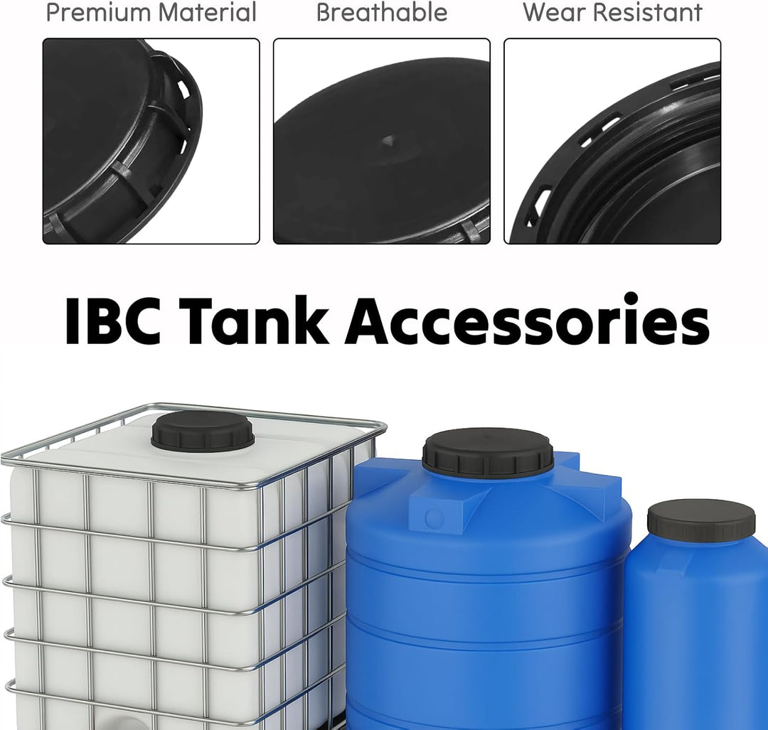 2pcs IBC Deckel DN 150, IBC tankdeckel 163mm Abdeckung Kappe dn150 Schwarz für 1000L IBC Wasser Tank