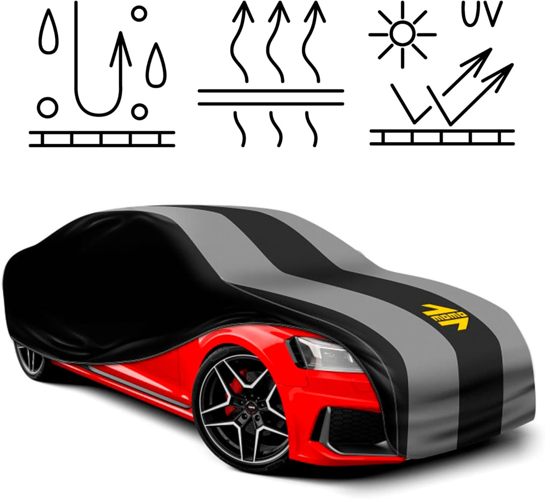 MOMO AUTOABDECKUNG INNEN 1 SCHICHT ELASTISCH - AUTO SCHUTZHÜLLE INDOOR GRÖSSE XL (530x178x120 CM) 1