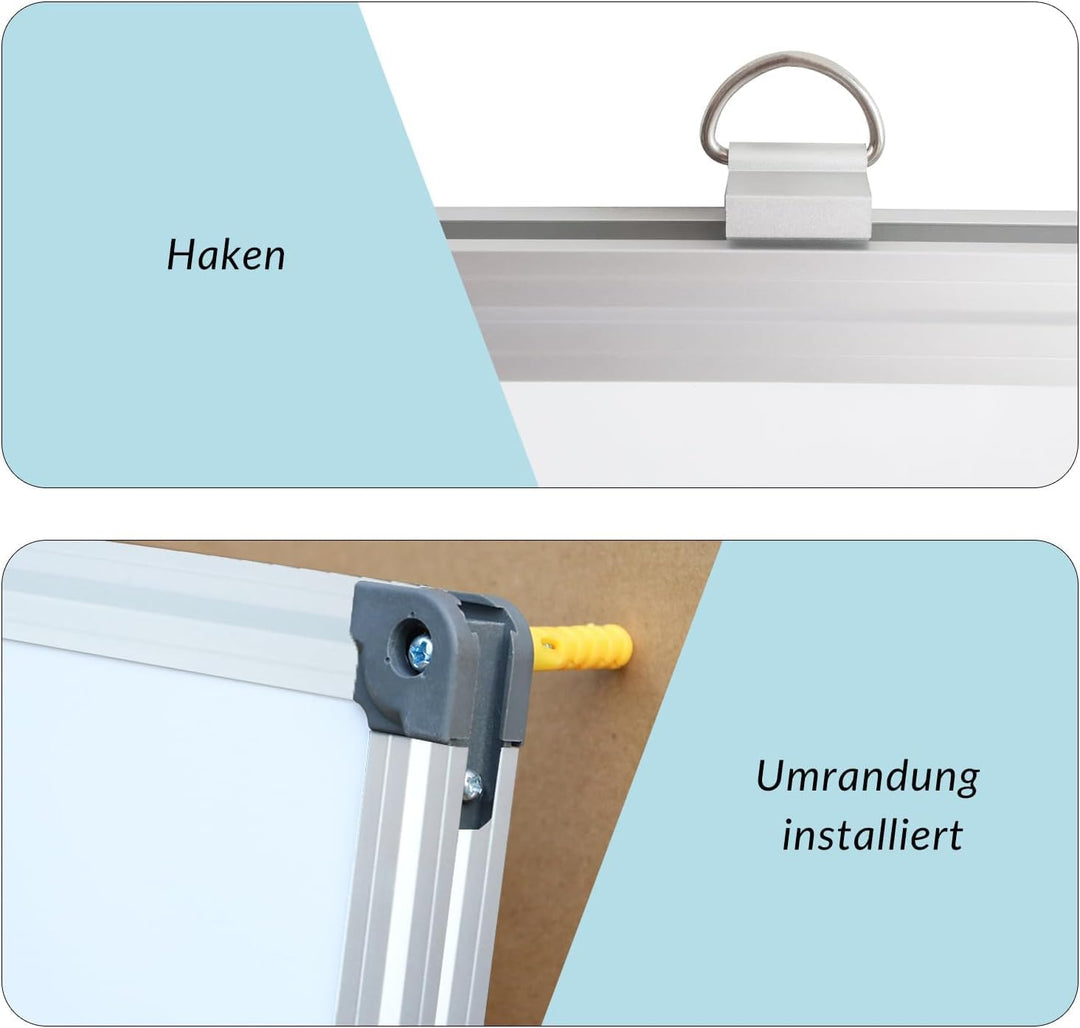 XIWODE Whiteboard, Whiteboard magnetisch, Magnettafel whiteboards, Alurahmen, für Büro, Gewerbe und