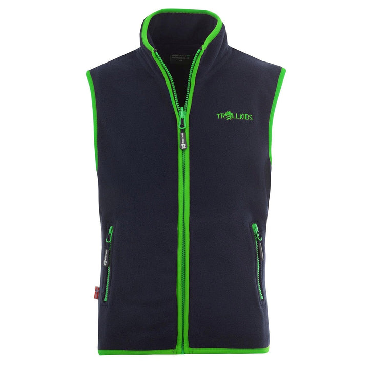 Trollkids Kinder Fleece-Weste Arendal 92 Marineblau / Vipergrün, 92 Marineblau / Vipergrün