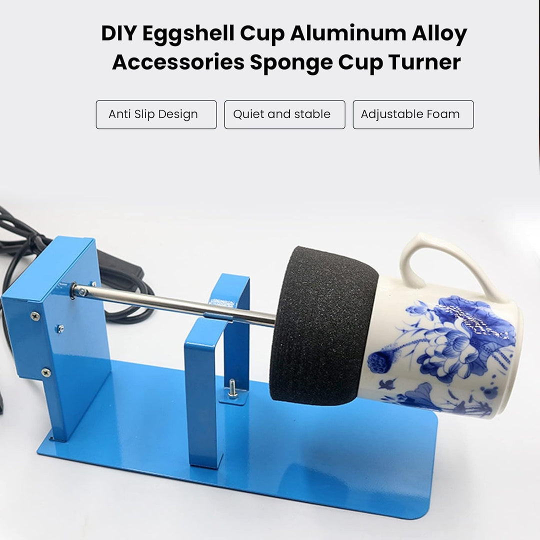 Shanrya Tassenwender, Verstellbarer Schaumstoff-Tumbler-Wender, leise, stabil, blau, DIY-Eierschalen