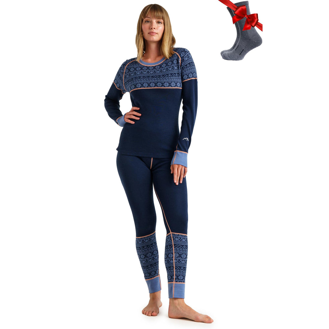 Merino.tech 100% Merino Unterwäsche Damen Set - Leicht, Mittelgewicht, Funktionsunterwäsche Merinowo