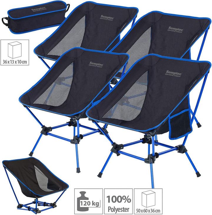 Semptec Urban Survival Technology Stuhl: 4er-Set klappbarer Campingstuhl, 2 Sitzhöhen, extra-leicht,