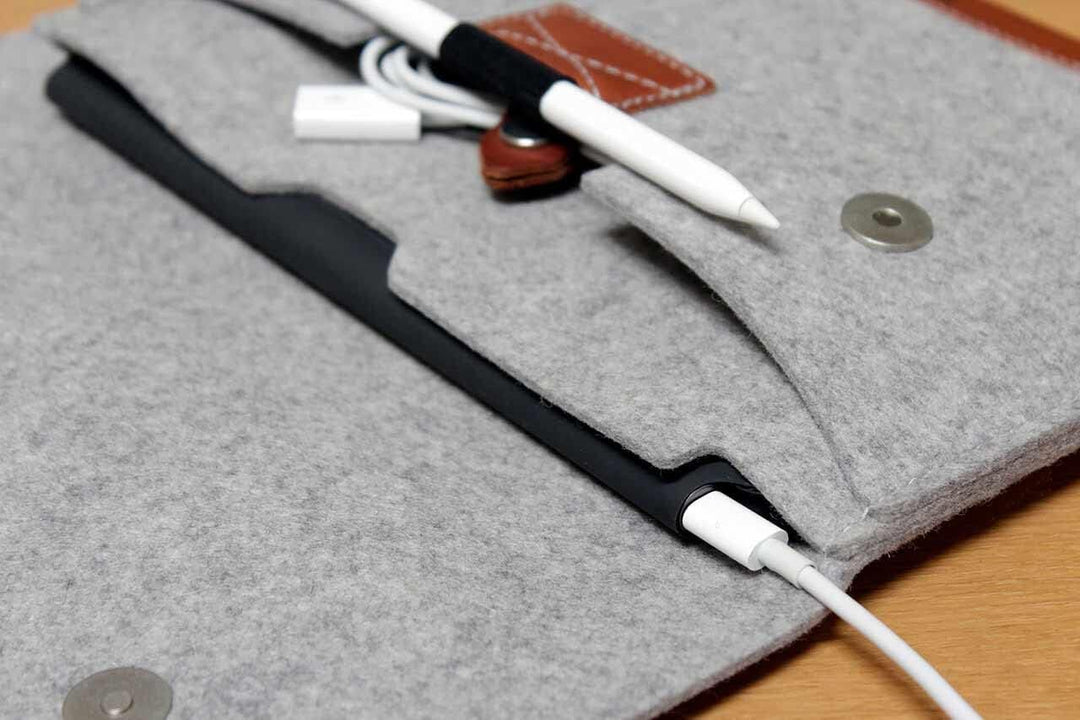 Pack & Smooch Für iPad Pro 12.9" + Magic Keyboard Hülle Sleeve Case 100% Wollfilz Pflanzlich Gegerbt