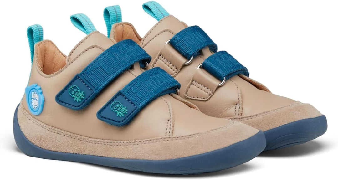 Affenzahn Barfussschuh Leder Buddy mit Klettverschluss Weich rutschfest Flexibel Reflektierend für J