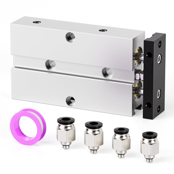 TAILONZ PNEUMATIC 10mm Bohrung 100mm Hub Doppelstange Doppeltwirkend Aluminium Druckluftzylinder TN1