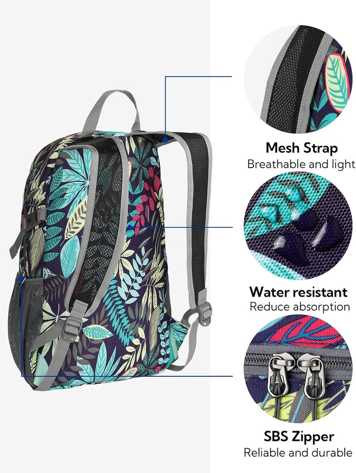 WATERFLY Ultraleicht Faltbar Klein Rucksack: 20L Leicht Packable Wanderrucksack Tagesrucksack Trekki
