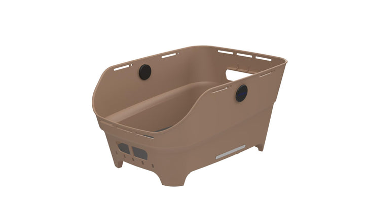 Basil Cento Neo WSL Fahrradkorb Hinten – 21L – aus Recyceltem Kunststoff – Reflektierend – 46.9x23.7