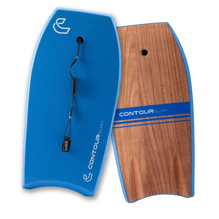 Body Boards for Beach Lightweight Durable Body Board with EPS Core Dual Channel Double Swivel Coiled