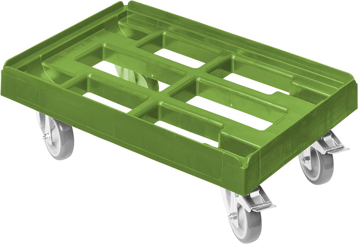 5 Stück Transportroller für Kisten 60 x 40 cm mit 2 Bremsen in grün