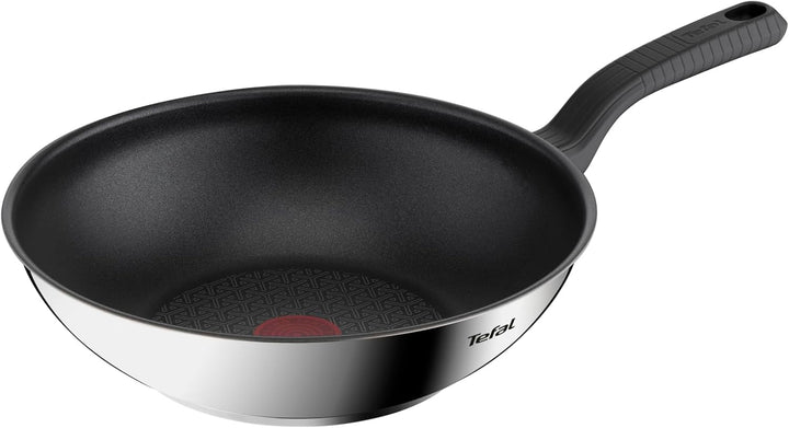 Tefal G7261944 Comfort Max Edelstahl Antihaft-Wok, 28 cm – Silber Aus Edelstahl, Aus Edelstahl